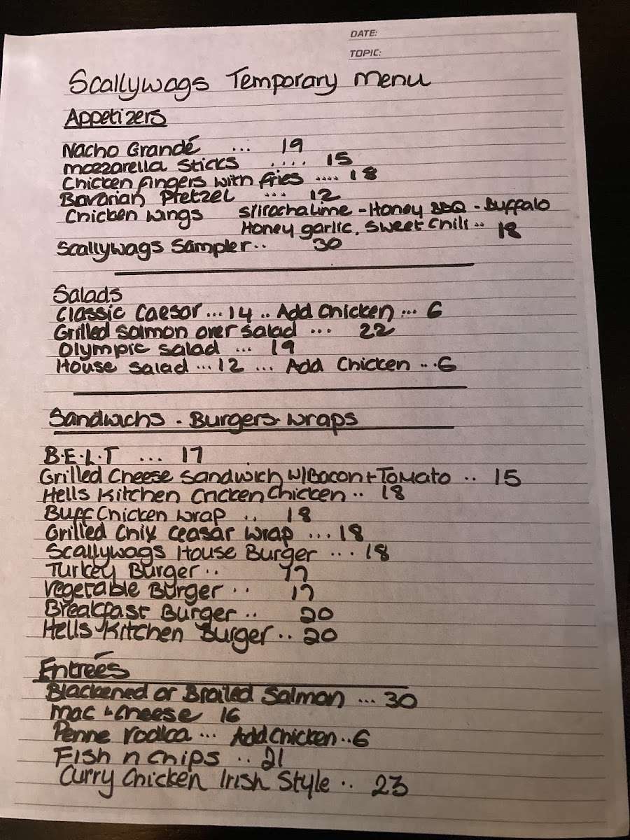 Scallywag's Menu - Image 4